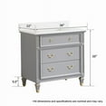 thumbnail image 6 of ANGELES HOME 36 inch Bathroom Vanity with Sink, Solid Wood Bathroom Makeup Cabinet W/ 3 Drawers, Vanity Storage Organizer with Carrara White Quartz Countertop Titanium Gray, 6 of 9