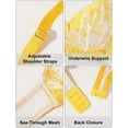 thumbnail image 3 of Ausing Womens Lingerie Set Lace Matching Bra Panty Underwire Push Up Adjustable Underwear Yellow M, 3 of 7