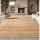 thumbnail image 1 of Alfombra de cama estampada con aspecto de yute de 3 x 5 pies para sala de estar, lavable, 1 of 9