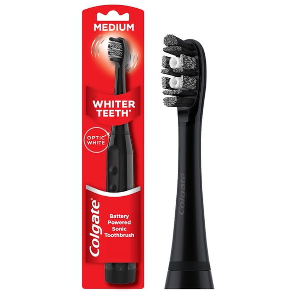 Colgate Optic White Adult Sonic Battery Operated Electric Toothbrush, Medium