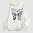 thumbnail image 2 of Xudanell Skeleton Zip up Hoodie Women Butterfly Oversized Jacket Graphic Hoodie Sweatshirt Casual White XXXL, 2 of 4
