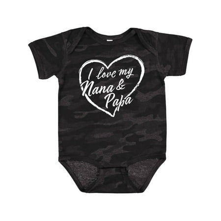 

Inktastic I Love My Nana and Papa in White Chalk Heart Gift Baby Boy or Baby Girl Bodysuit