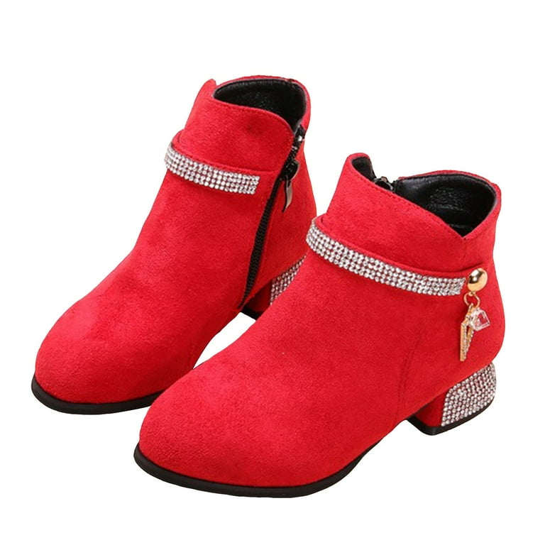 newwalpole Girls Boots Kids Ankle Boots Side Zipper Booties