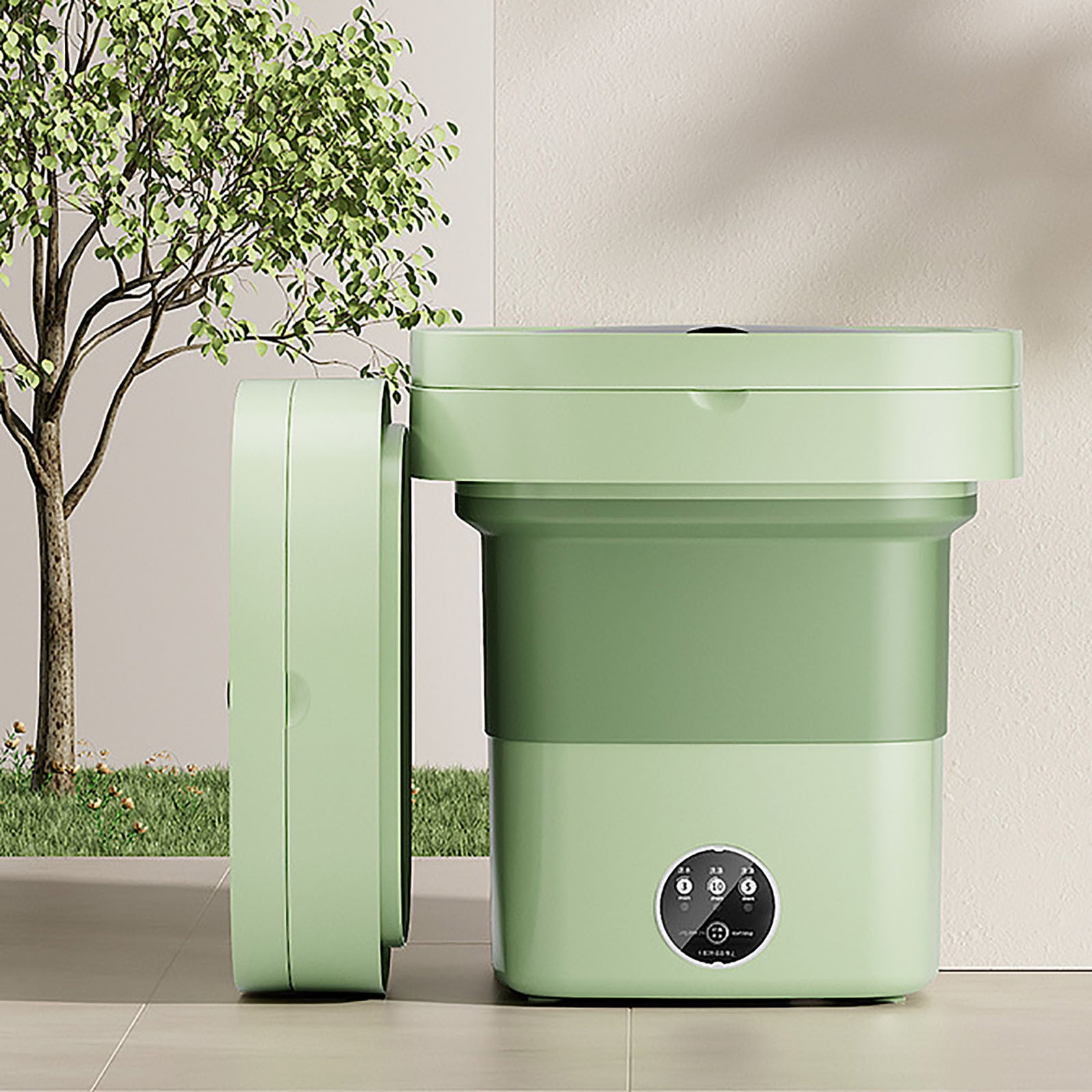 FHBVT Folding Portable Mini Washing Machine 8.5L Large Capacity 3 Intelligent Cleaning Modes Foldable Space-Saving Dehydration Function for Dormitory Travel Home Underwear Baby Clothing Washing