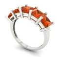 thumbnail image 2 of 2.5 ct Brilliant Princess Cut Simulated Red Diamond 18K White Gold Eternity Band SZ 4.25, 2 of 6