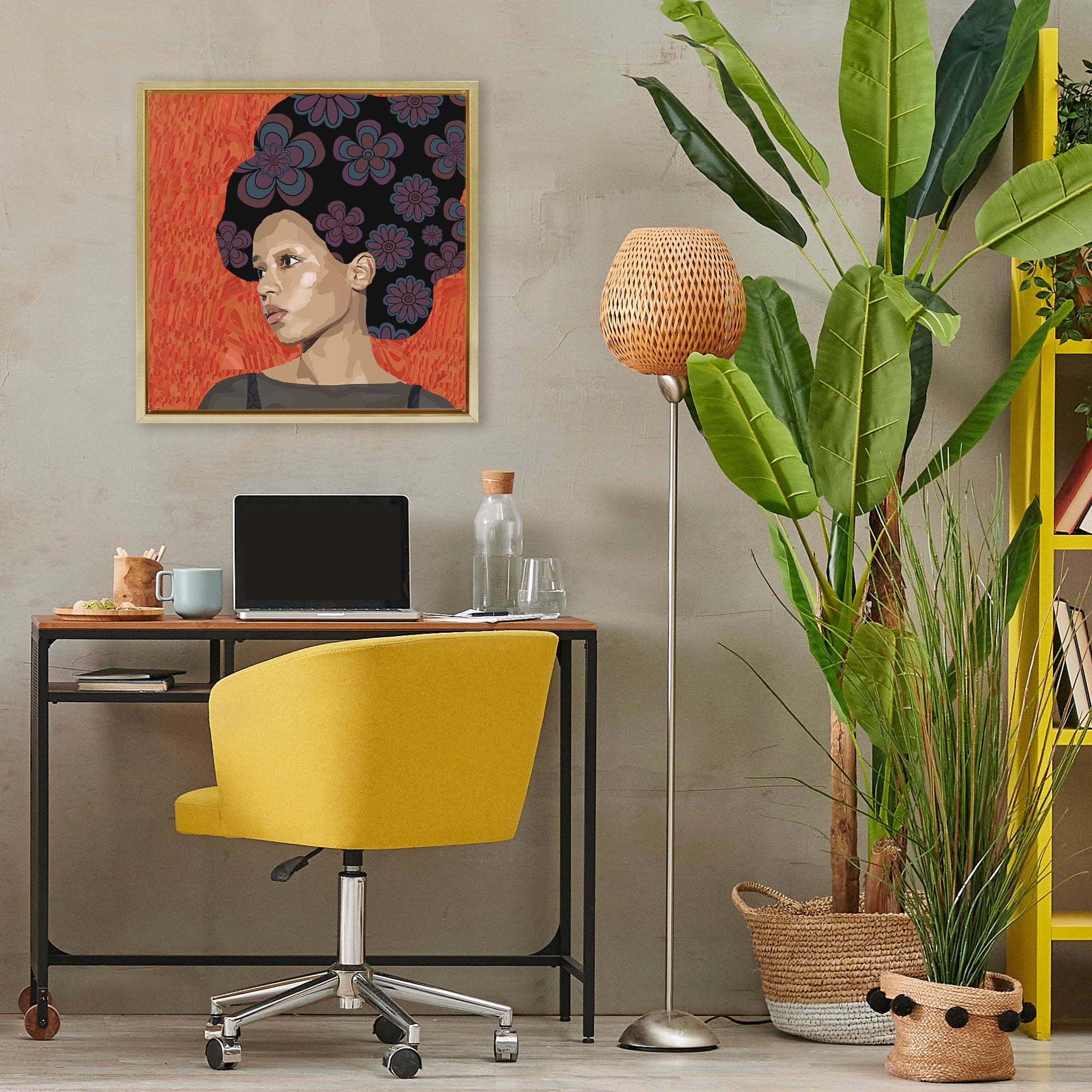 Stupell Industries Portrait Of A Dreamer Gold Framed Floater Canvas Wall Art, design by Lynnda Rakos