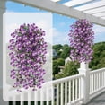 thumbnail image 3 of Simulated Violet Artificial Flower Wall Hanging, Decorative Duct Blocking for Living Room, Bedroom, Patio, or Balcony, Faux Vines and Flowers for Home Decor, 3 of 9