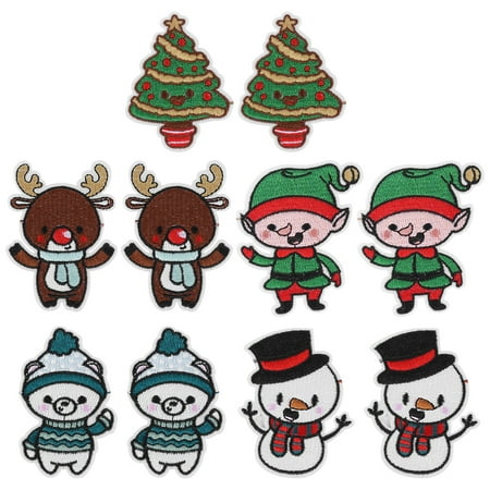 

NUOLUX 1 Set 10 Pcs Christmas Cartoon Clothes Bag Embroidered Patches (Assorted Color)