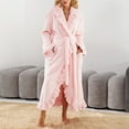 thumbnail image 2 of Ccpelsie Plush Robes for Women, Womens Robe Long Fleece Fuzzy Bathrobe Fall Winter Soft Warm Fluffy Bathrobes with Pockets(Pink,M), 2 of 9