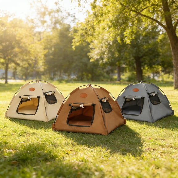 AYktou Cat Tent Outdoor/Indoor, All-Seasons Pet Tent Cats Bed Dog Tent, Semi Enclosed Washable Pet Cave Cat Nest Breathable Net Hideaway Pet Tent House for Small Medium Dogs Cats Indoor Outdoor