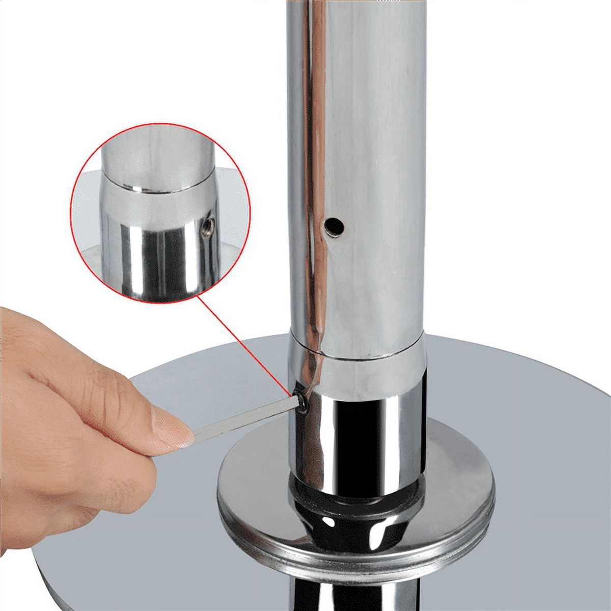 Portable Professional Dance Pole Stripper Exercise Pole Silver
