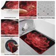 thumbnail image 6 of Red Black Floral Bath Mat 3 Piece Bathroom Rug Set, Modern Minimalist Gradient Flowers Non Slip Bath Rug Contour Mat and Toilet Lid Cover, Absorbent Shower Mats Soft Bath Rugs and Mats Sets, 6 of 8