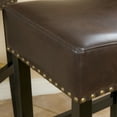 thumbnail image 3 of Noble House Logan Brown Backless Bonded Leather Bar Stool (Set of 2), 3 of 5