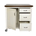 thumbnail image 4 of Sunset Trading Andrews Wood Kitchen Cart in Distressed Antique White & Chestnut, 4 of 4