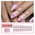 thumbnail image 3 of 96Pcs French Almond Press-On Nails – Medium Aurora Ice, Star Diamond Blush, Silver Flame, Rivet Design, Reusable Nail Art for Women, 3 of 9
