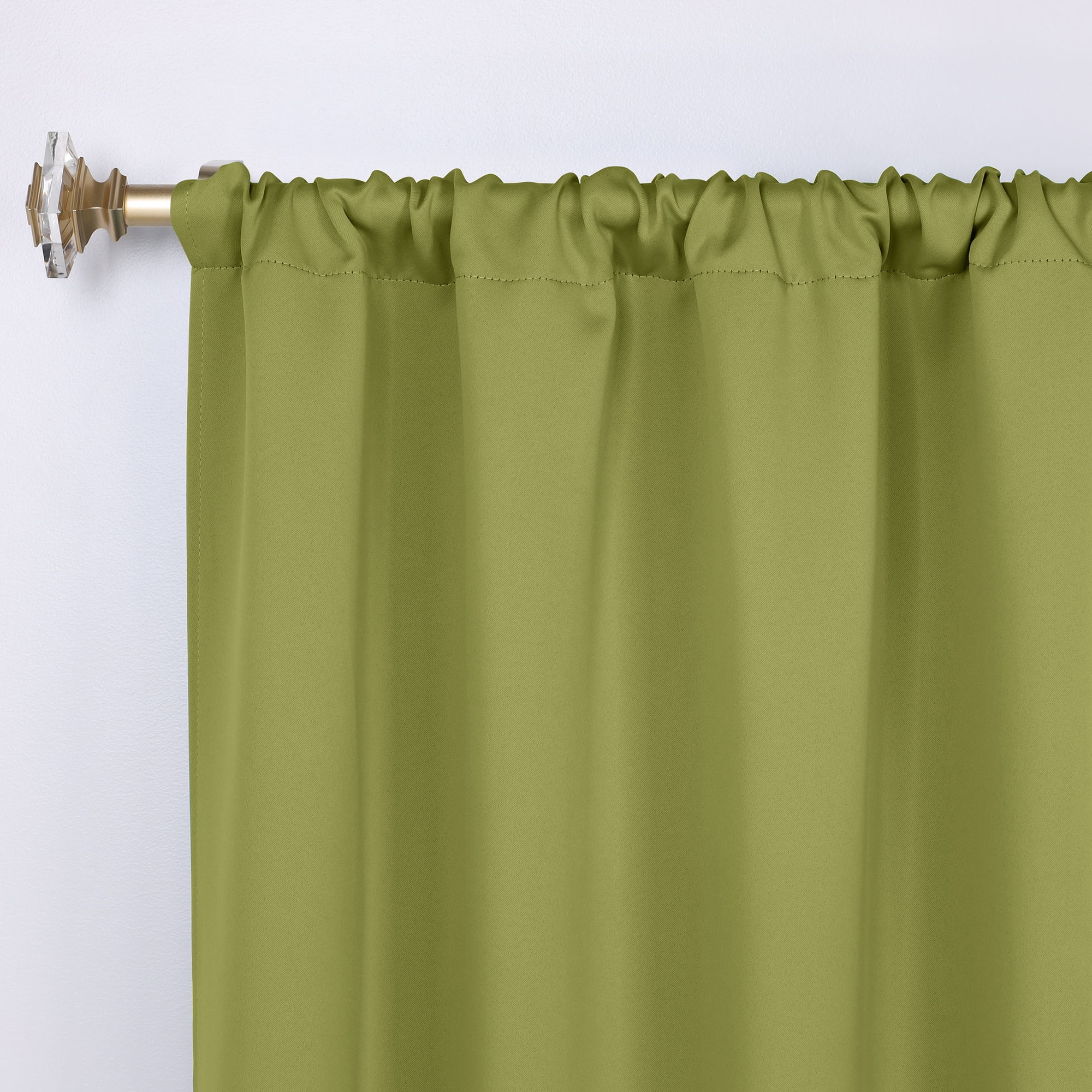 Superior Blackout Solid Light Filtering Rod pocket Curtain Panel Set, 36" x 72", Sage