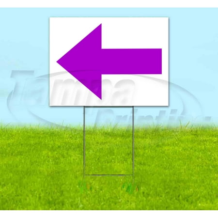 Arrow Left (18" x 24") Yard Sign, Includes Metal Step Stake