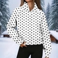 thumbnail image 2 of Womens Quarter Zip Sweatshirts 2026 Trendy Polka Dot Long Sleeve Stand Collar Tops Loose Fit Casual Spring Outfits, 2 of 5