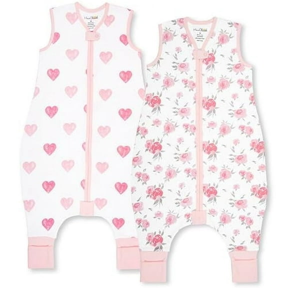 Mama Cheetah Toddler Sleep Sack with Feet 2T, 0.5 TOG Organic Cotton Baby Wearable Blankets with Legs, Baby Sleeping Bag for Walkers, Early Walker Medium