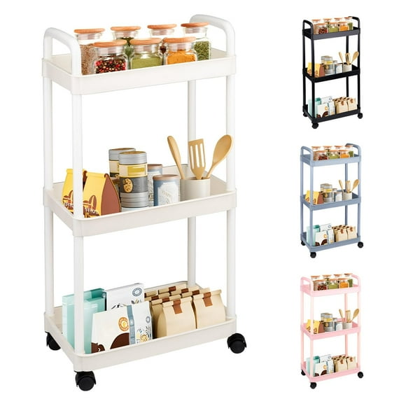 Carrito Auxiliar Organizador Almacenamiento Multiusos Con 3 Niveles