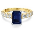thumbnail image 3 of Gem Stone King 14K Two Tone Gold Blue Sapphire and Lab Grown Diamond Engagement Ring for Women | 3.33 Cttw | Octagon 9X7MM | Gemstone September Birthstone | Size 8, 3 of 6