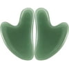 Boao 2 Pieces Jade Stone Guasha Board Massage Tool Gua Sha Scraping Massage Tools for Face and Body Caring (Set of A)