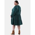 thumbnail image 4 of Terra & Sky Women's Plus Tiered Peasant Mini Dress, Sizes 0X-5X, 4 of 4