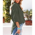 thumbnail image 5 of Womens Oversized Button Down Blouse Top Collared Long Sleeve Gauze Shirts, 5 of 6