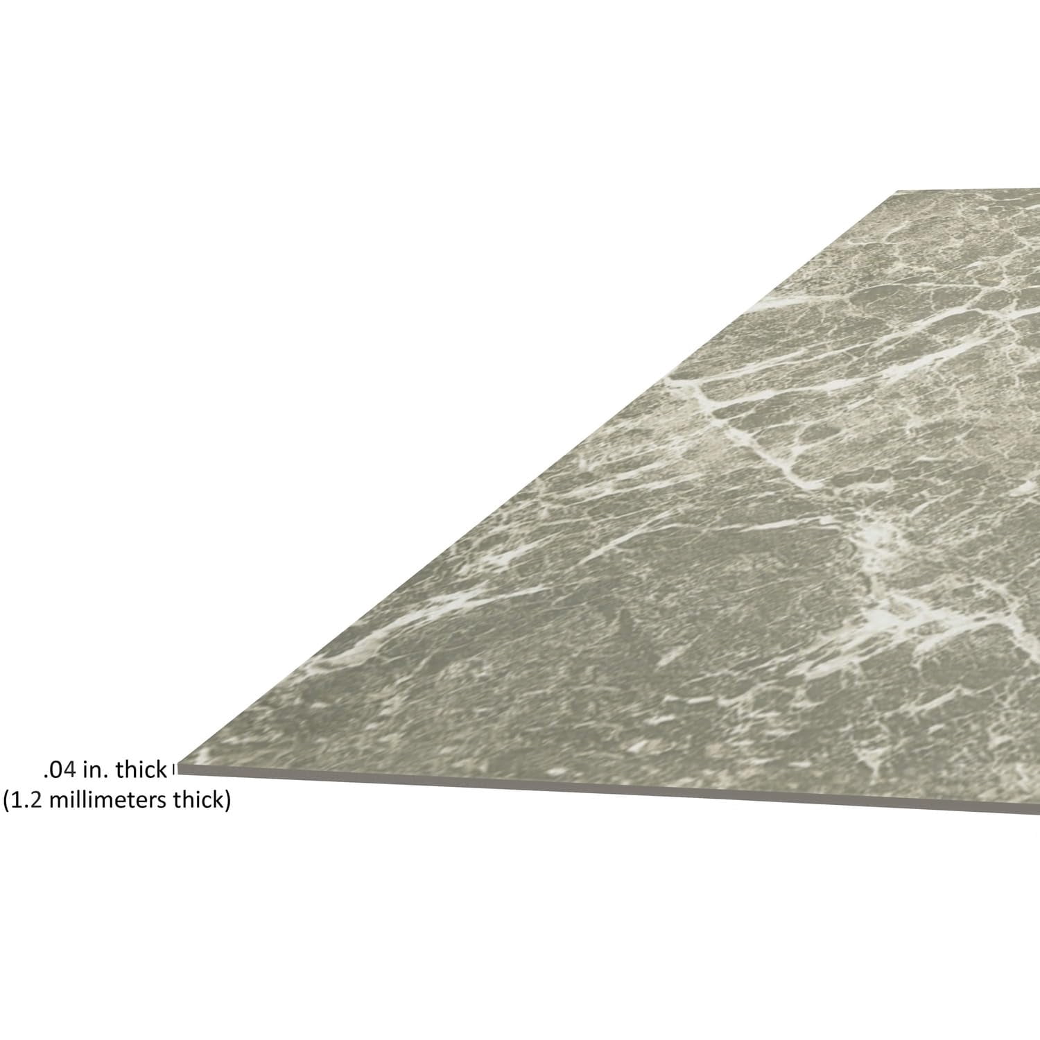 Nexus Self Adhesive 12-inch Vinyl Floor Tiles  20 - 12" X Grey Marble Peel & Stick Diy Flooring For Kitchen Dining Room Bedrooms Bathrooms By Home Decor