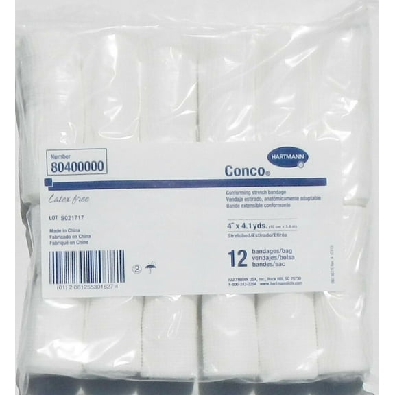 Hartmann Conco Conforming First Aid Gauze Pads, 4 Inch X 4.1 Yard, 12 Count