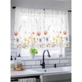 thumbnail image 5 of Sheer Curtains 54 Inch Length, Spring Wildflowers Semi Sheer Curtains Light Filtering Window Treatment, Watercolor Rustic Flowers Floral Leaves Privacy Voile Drapes for Living Room 52x54 Inch, 5 of 7