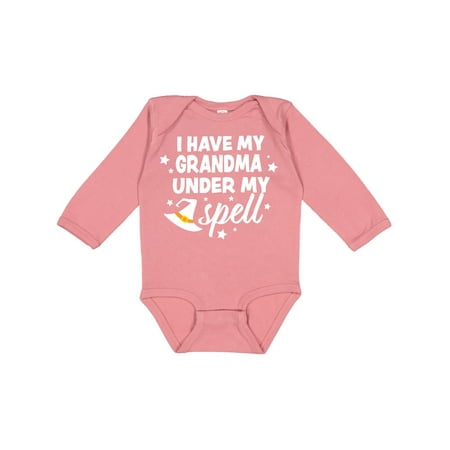 

Inktastic I Have My Grandma Under My Spell with Cute Witch Hat Gift Baby Boy or Baby Girl Long Sleeve Bodysuit