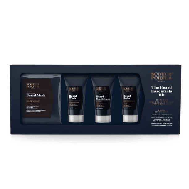 Scotch Porter Beard Essentials Kit 5 Pcs Kit Beard Mask, Beard Wash, Beard Conditioner, Beard