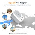 thumbnail image 2 of Adaptador de enchufe TESSAN tipo E/F con 3 puertos USB para EE. UU. a Europa, 2 of 6