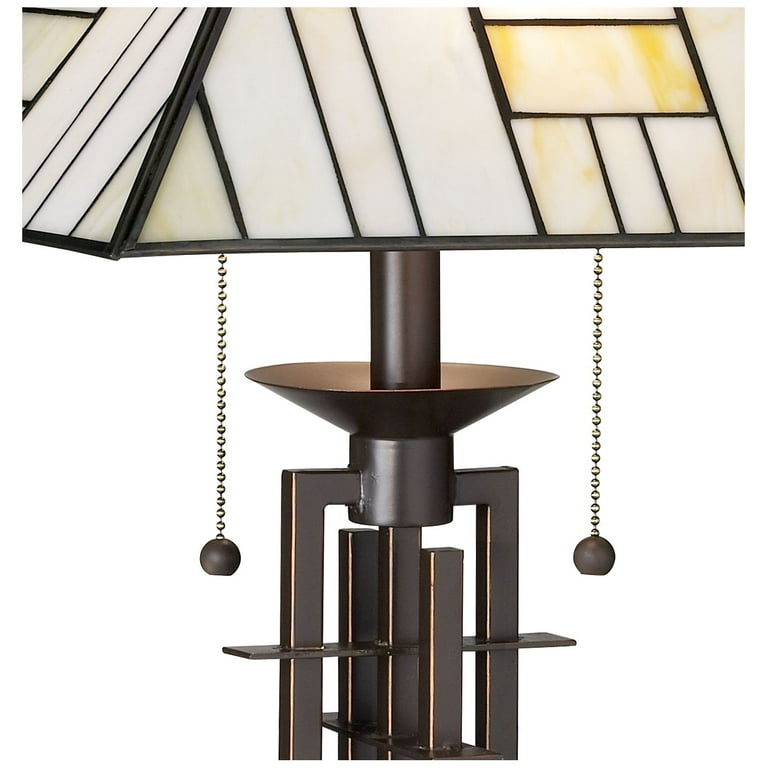 Franklin iron works tiffany style table lamp with nightlight on sale bronze stained glass for living room family bedroom bedside