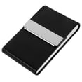 thumbnail image 1 of MasteelfCA Business Card Holder Metal Business Card Pocket Leather Card Case Business Card Case, 1 of 8