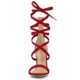 thumbnail image 2 of BLISSFUL STEP Women's Open Toe Stiletto Heeled Lace up Solid Sandals, 2 of 6