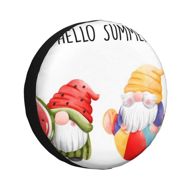 Balery Summer Gnome Cubiertas para Neumáticos - Protector Resistente para Neumáticos de Camioneta, SUV, Remolque, Camper y RV-15 inch