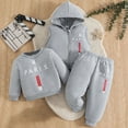 thumbnail image 2 of Toddler Boys 3 Piece Outfit Set, Long Sleeve Crewneck Sweatshirt, Zip-Up Hoodie & Elastic Jogger Pants, Casual Letter Print Activewear | CSEONE, 2 of 7