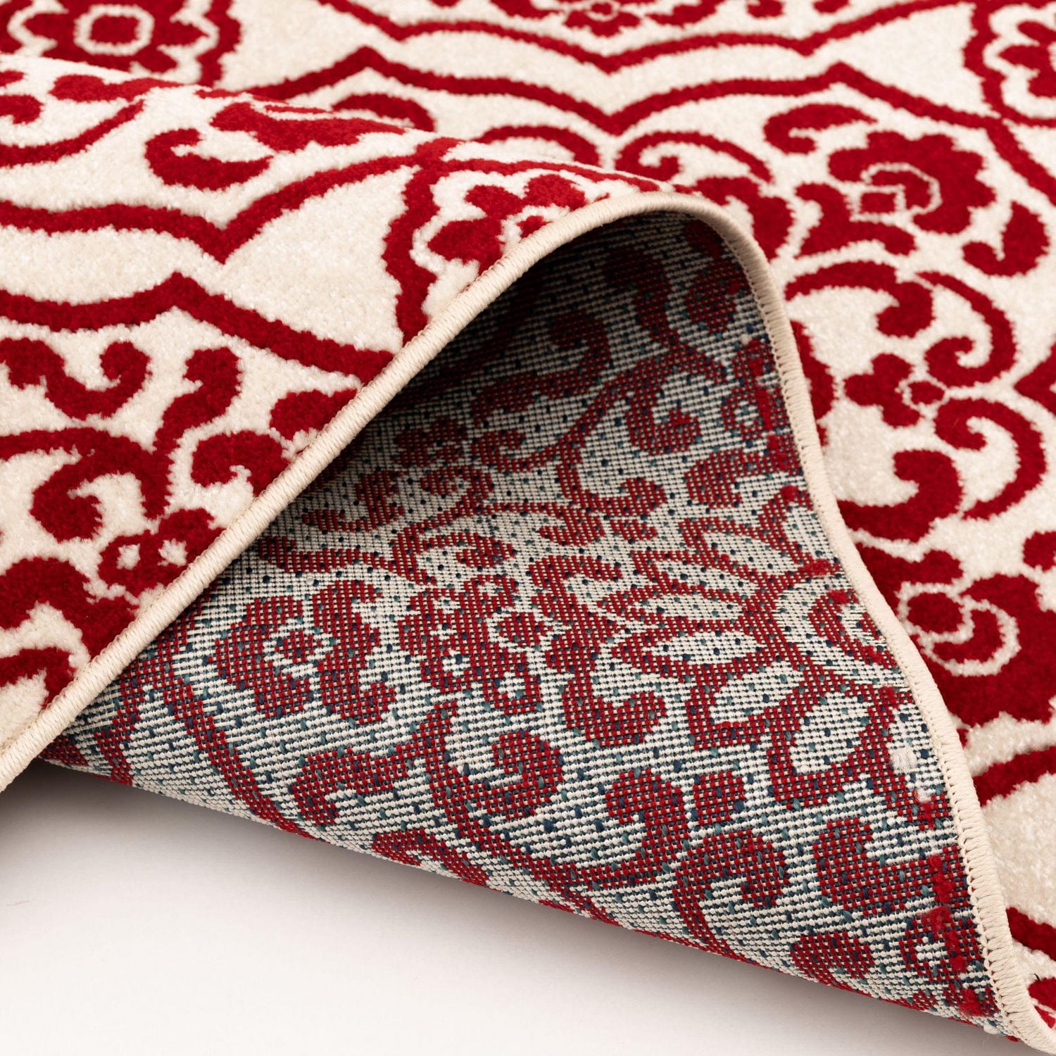 Tropiana Cream and Red Woven Area Rug