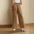 thumbnail image 6 of APEXFWDT Linen Wide Leg Pants Women Casual Palazzo Pants High Waisted Cotton Linen Lounge Pants Beach Summer Pants with Pockets, 6 of 8