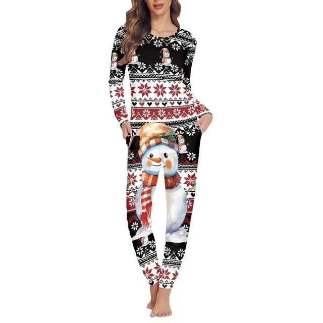 Pijama elegante de manga larga para mujer, conjunto de dos piezas, ropa de dormir informal, Jersey, traje de casa, ropa de dormir, regalo de Navidad