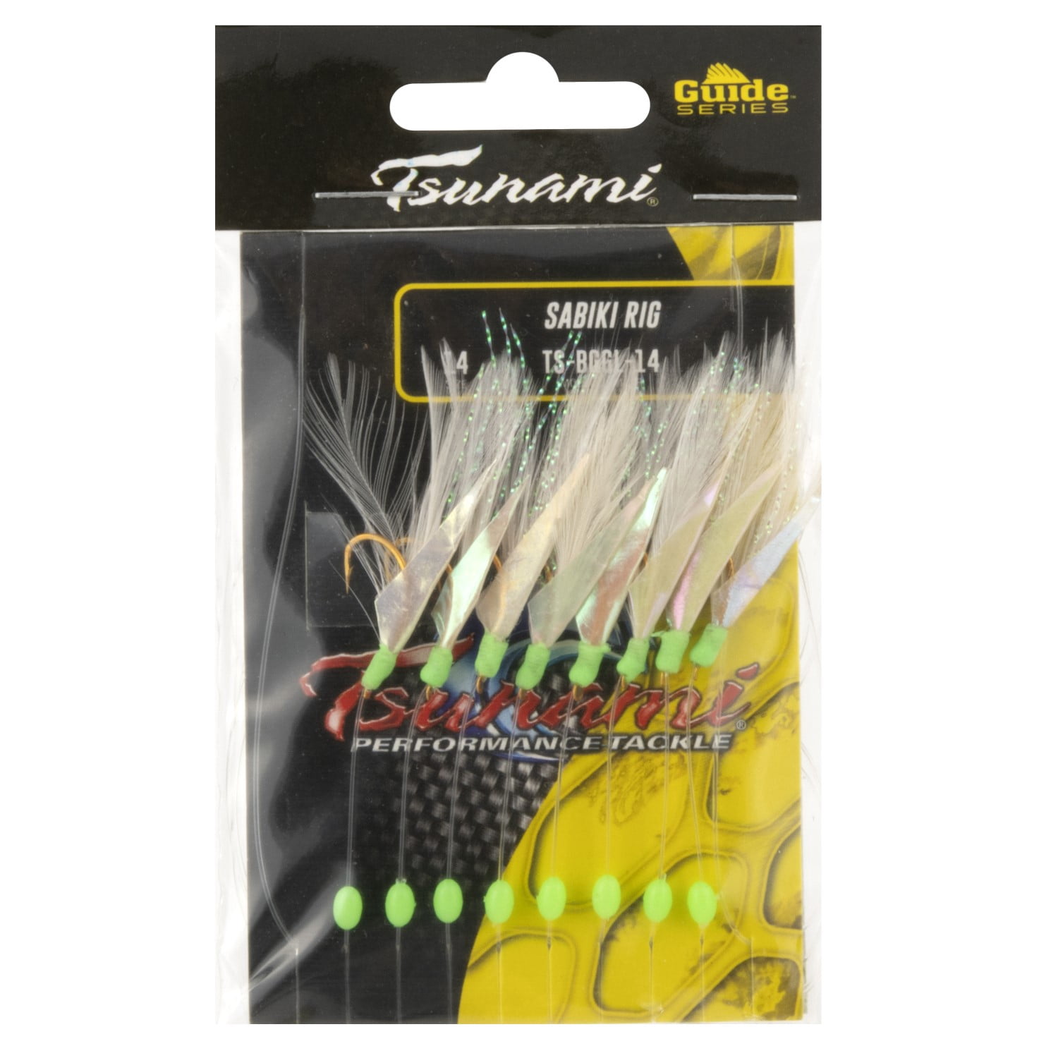 Tsunami Sabiki Bait Fishing Rig Size 14 – Iridescent Green Glow