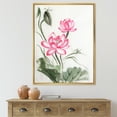 thumbnail image 2 of The Dragonfly and Lotus I 30 in x 40 in Framed Painting Canvas Art Print, by Designart, 2 of 5