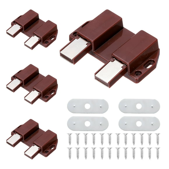 Uxcell 4Pack Pestillos Magnéticos Táctiles, Presione para Abrir Pestillos de Liberación Táctil por Presión para Puertas de Armarios y Closets, Negro