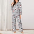 thumbnail image 2 of Balery Santa with Gifts Conjunto de Pijama con Estampado para Mujer, Conjunto de Dos Piezas con Manga Larga, Ropa de Dormir Suave con Bolsillos, Pijamas Cómodos-XX-Large, 2 of 7
