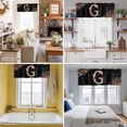 thumbnail image 5 of Black Letter G Flower Valance Curtain for Windows Watercolor Alphabet G Pink Beige Floral Leaf Rod Pocket Curtain Valances Short Window Treatments for Kitchen Bathroom Laundry Basement 42 x 18 Inch, 5 of 9