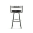 thumbnail image 2 of Amisco Render 30 In. Swivel Bar Stool - Black Faux Leather / Metallic Grey Metal, 2 of 9