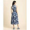 thumbnail image 3 of Moomaya Womens Printed Smocked Dress, Halter Neck Sleeveless Midi Gown, 3 of 9