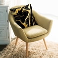 thumbnail image 2 of Throw Pillow Covers 18x18 Inch, Black Gold Marble Decorative Pillow Cases for Couch Sofa Bed, Modern Geometric Textured Cotton Linen Square Home Decor Pillowcases with Hidden Zipper, 2 of 7
